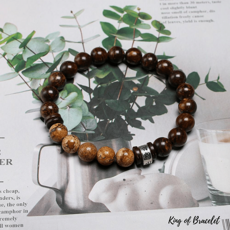 Bracelet en Bronzite et Jaspe Paysage