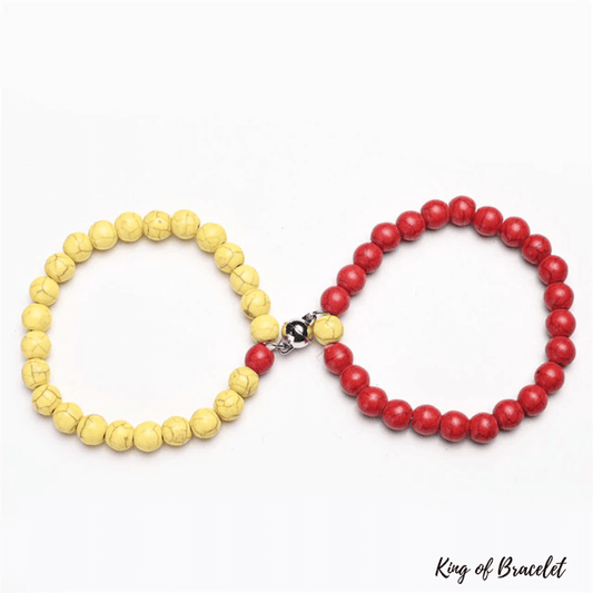 Bracelet Distance Aimant¨¦ - Jaune et Rouge