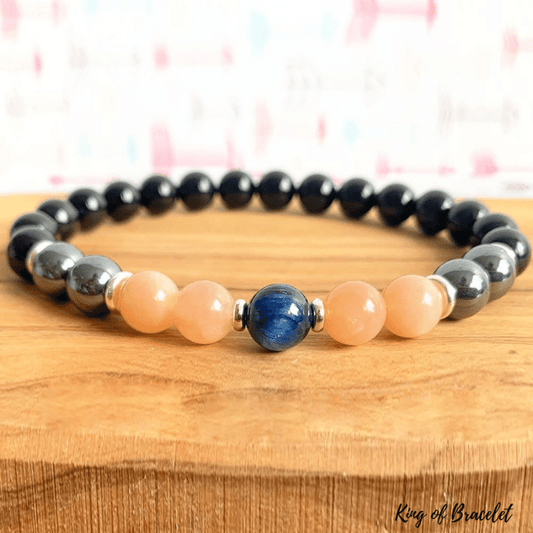 Bracelet en Tourmaline, H¨¦matite, Kyanite et Pierre de Soleil