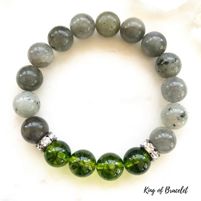 Bracelet en P¨¦ridot et Labradorite