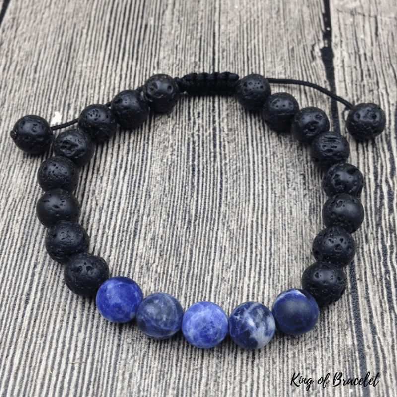 Bracelet en Sodalite et Pierre de Lave