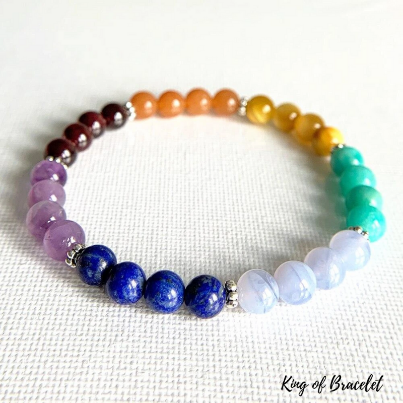 Bracelet 7 Chakras en Pierres V¨¦ritables