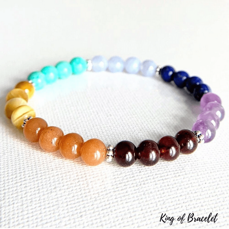 Bracelet 7 Chakras en Pierres V¨¦ritables