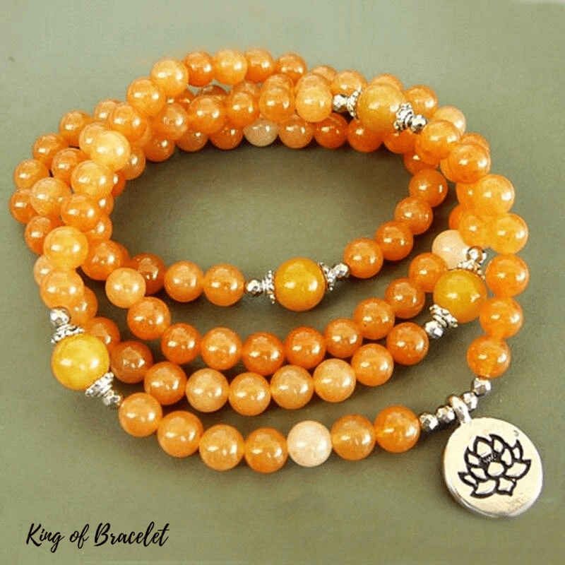 Bracelet Mala en Aventurine Orange