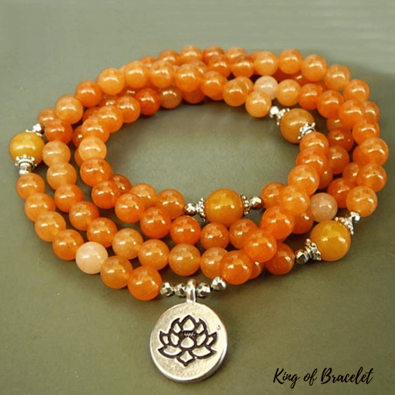 Bracelet Mala en Aventurine Orange