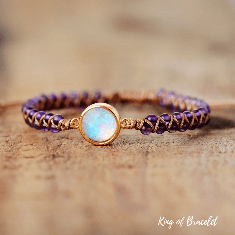 Bracelet Boho en Am¨¦thyste et Opale