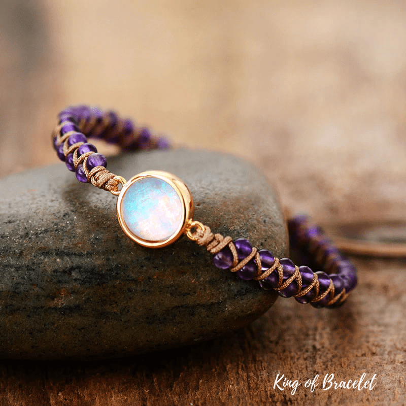 Bracelet Boho en Am¨¦thyste et Opale