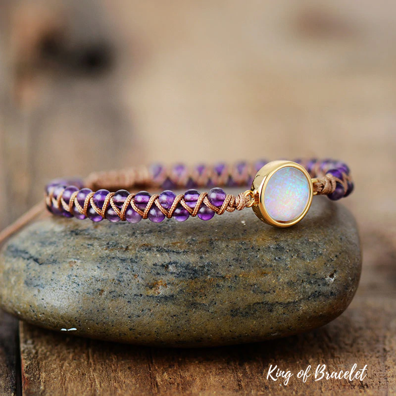 Bracelet Boho en Am¨¦thyste et Opale