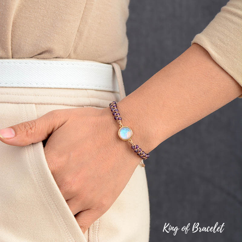 Bracelet Boho en Am¨¦thyste et Opale