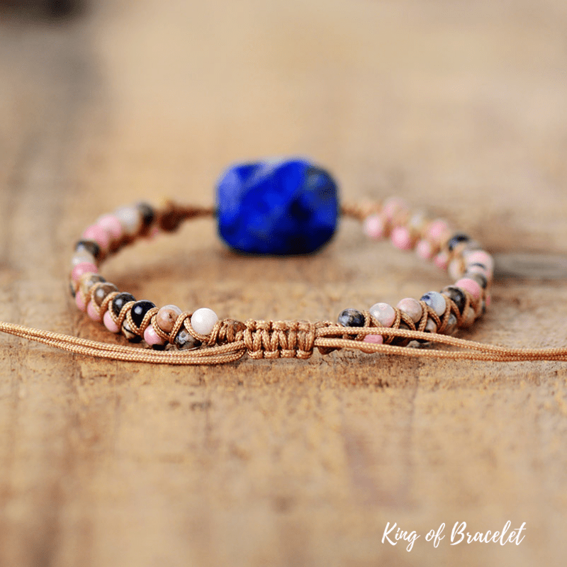 Bracelet Boho en Lapis Lazuli et Rhodonite