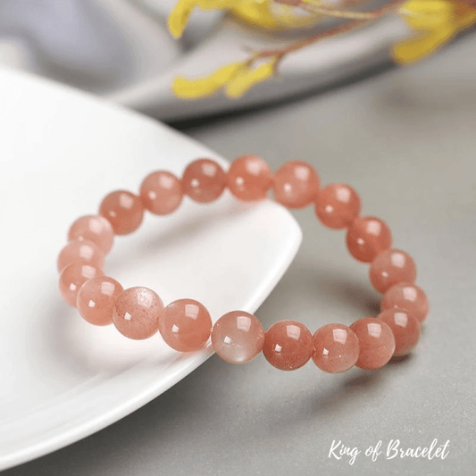 Bracelet en Pierre de Lune Orange