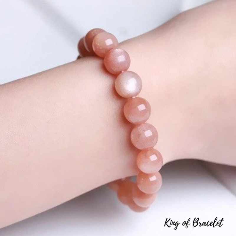 Bracelet en Pierre de Lune Orange