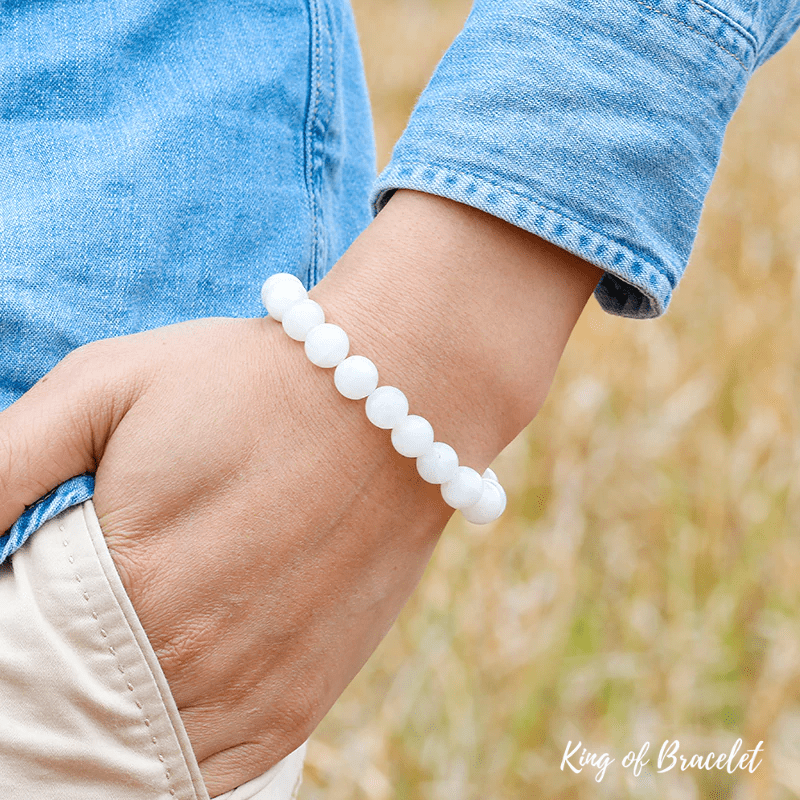 Bracelet en Pierre de Lune Blanche