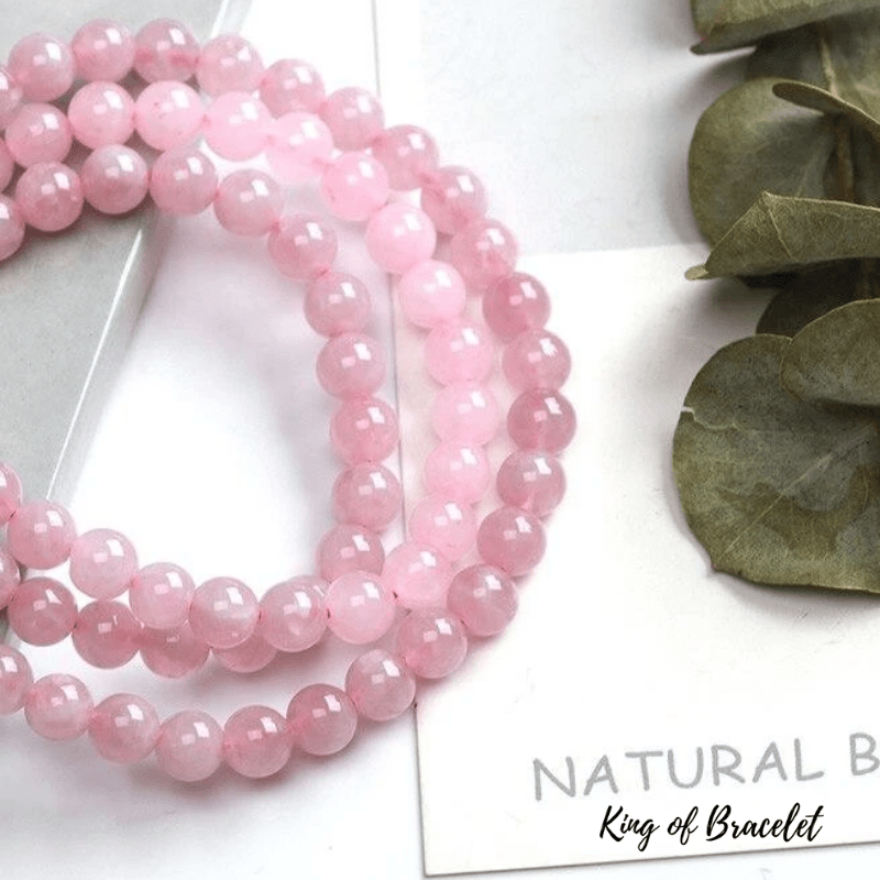 Bracelet Triple en Quartz Rose