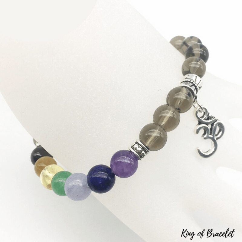 Bracelet 7 Chakras en Quartz Fum¨¦