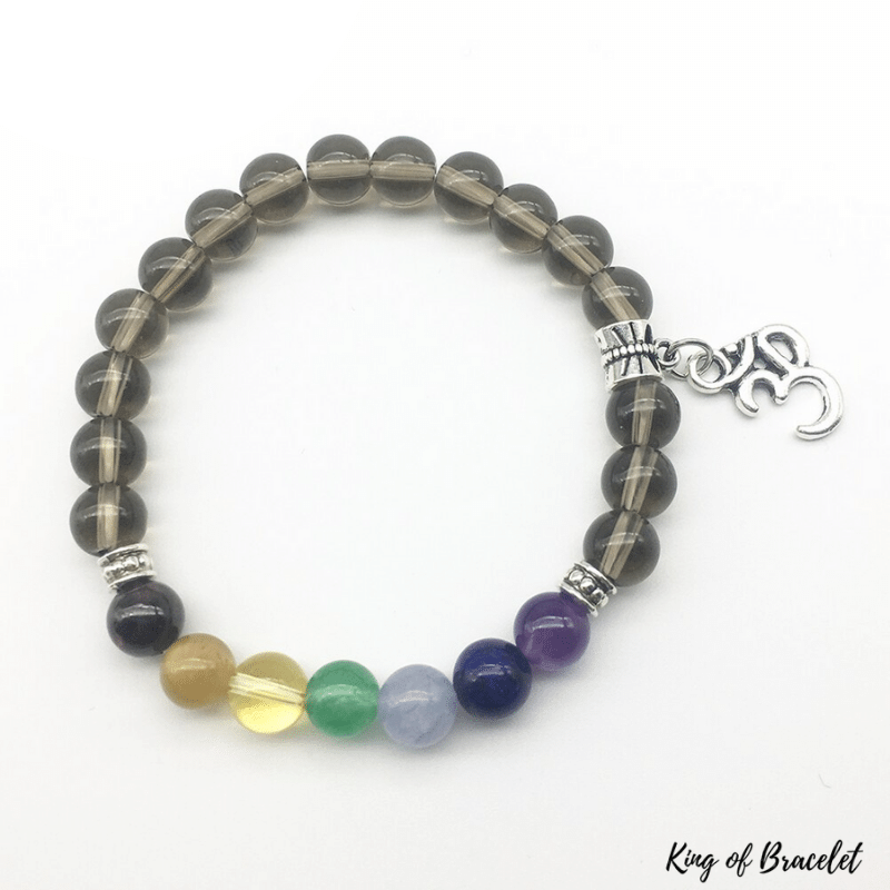 Bracelet 7 Chakras en Quartz Fum¨¦