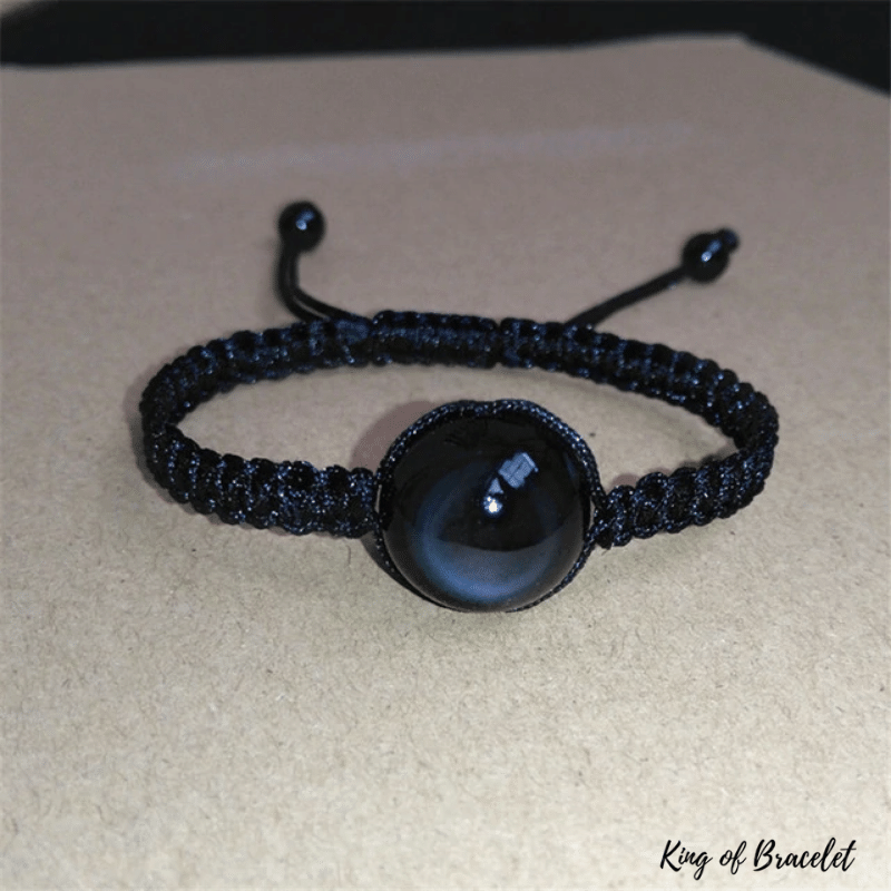 Bracelet Ajustable en Obsidienne Oeil C¨¦leste