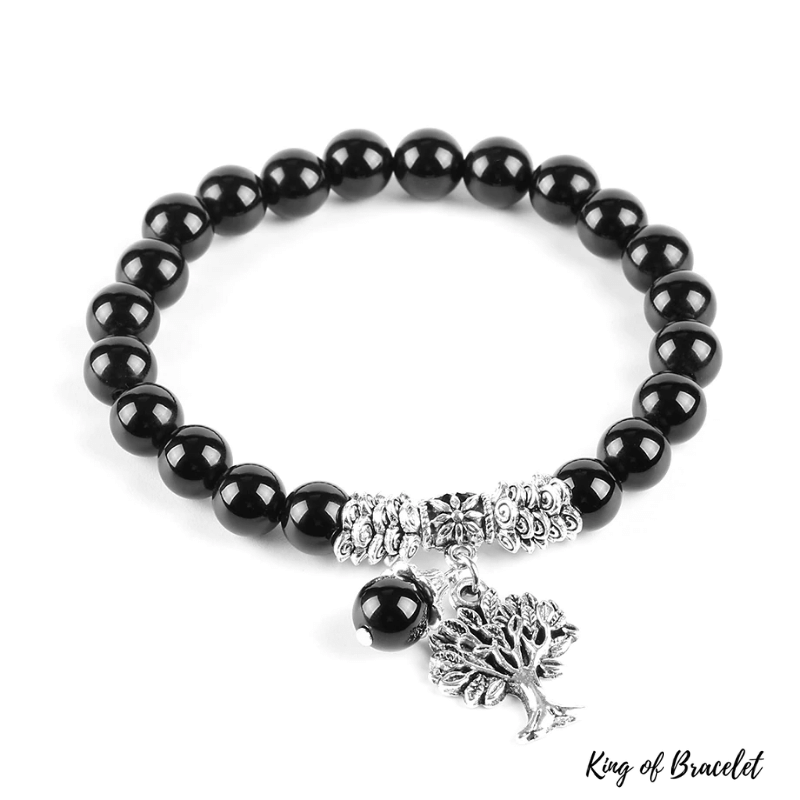 Bracelet Arbre de Vie en Onyx Noir