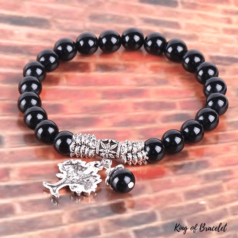 Bracelet Arbre de Vie en Onyx Noir