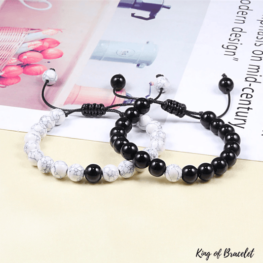 Bracelet Distance Ajustable - Noir et Blanc