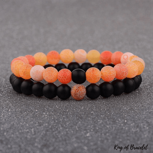 Bracelet Distance - Noir et Orange