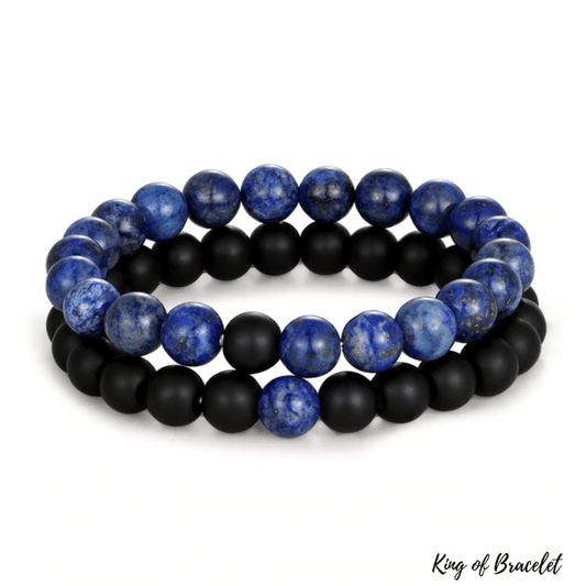 Bracelet Distance Couple - Noir et Bleu