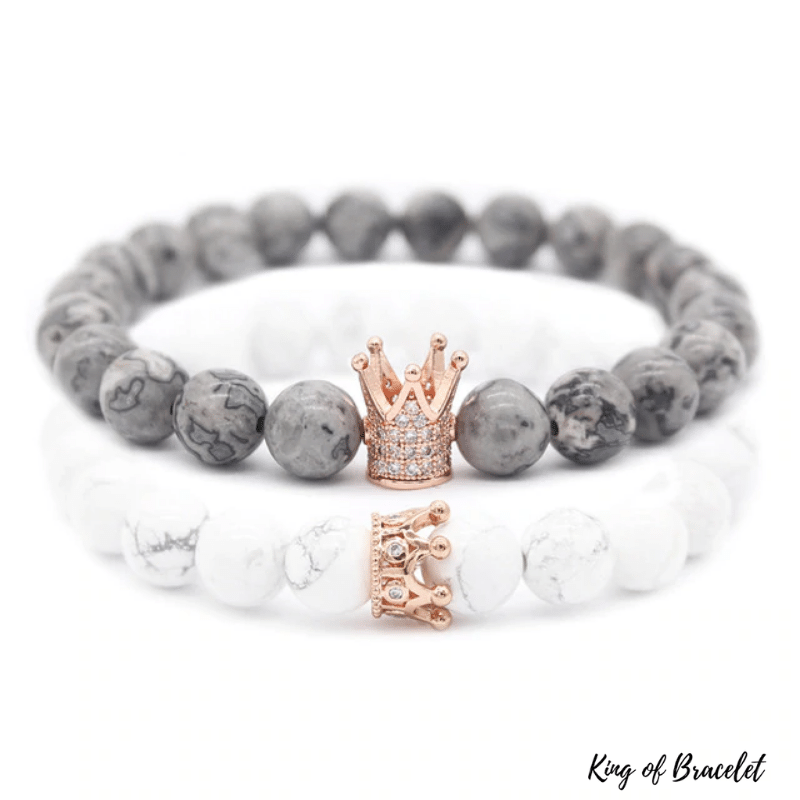 Bracelet Distance Couronne - Gris et Blanc