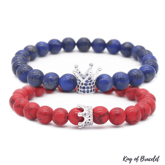 Bracelet Distance Couronne - Bleu et Rouge