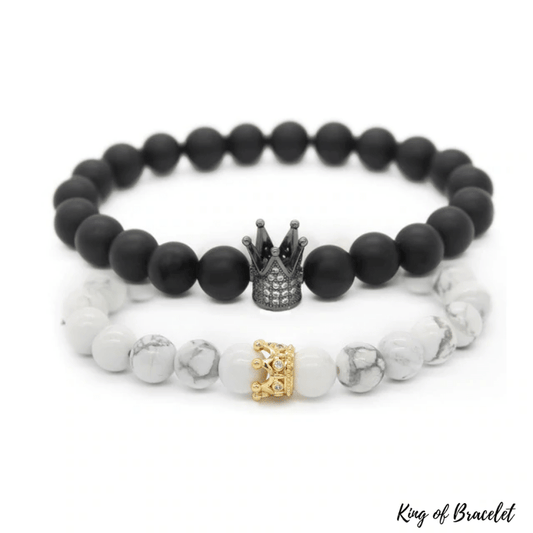 Bracelet Distance Couronne - Noir et Blanc