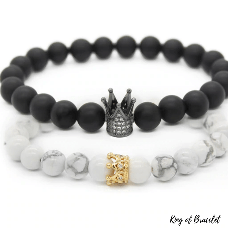 Bracelet Distance Couronne - Noir et Blanc