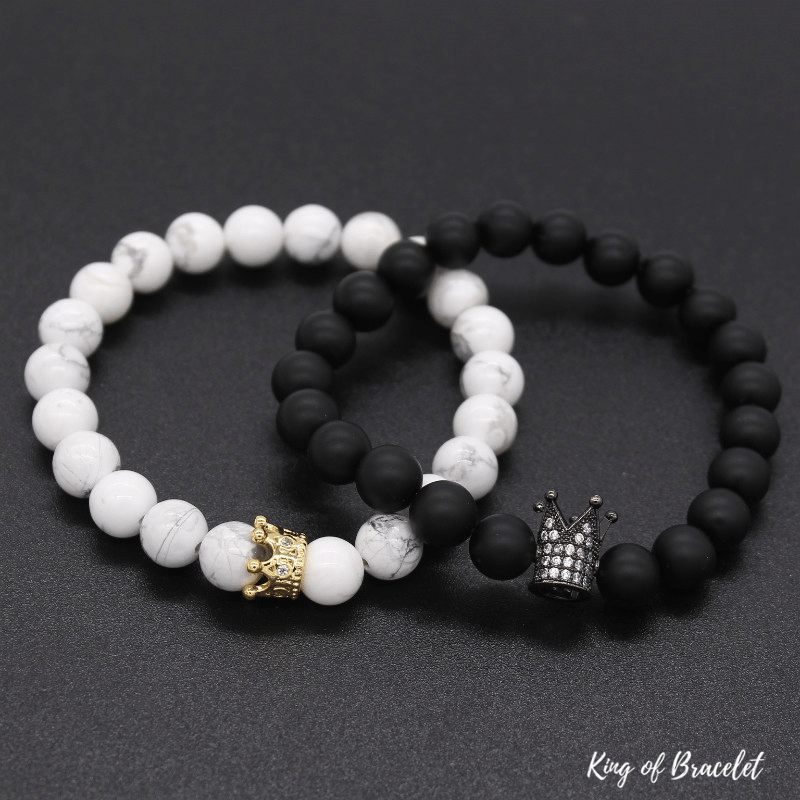 Bracelet Distance Couronne - Noir et Blanc