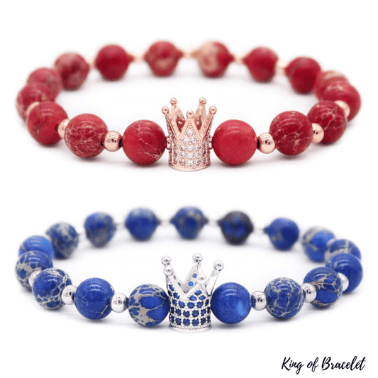 Bracelet Distance Couronne - Rouge et Bleu