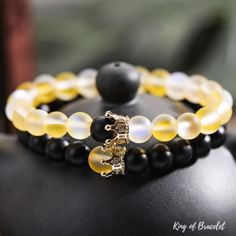 Bracelet Distance Couronne Transparent - Noir et Jaune