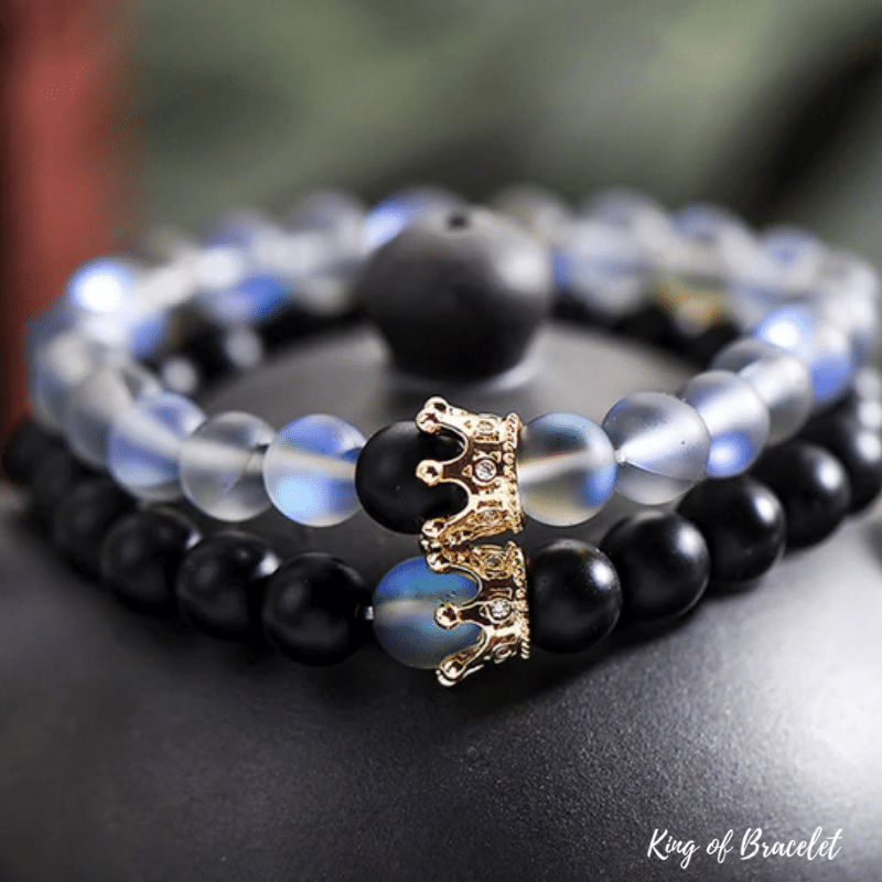 Bracelet Distance Couronne Transparent - Noir et Gris