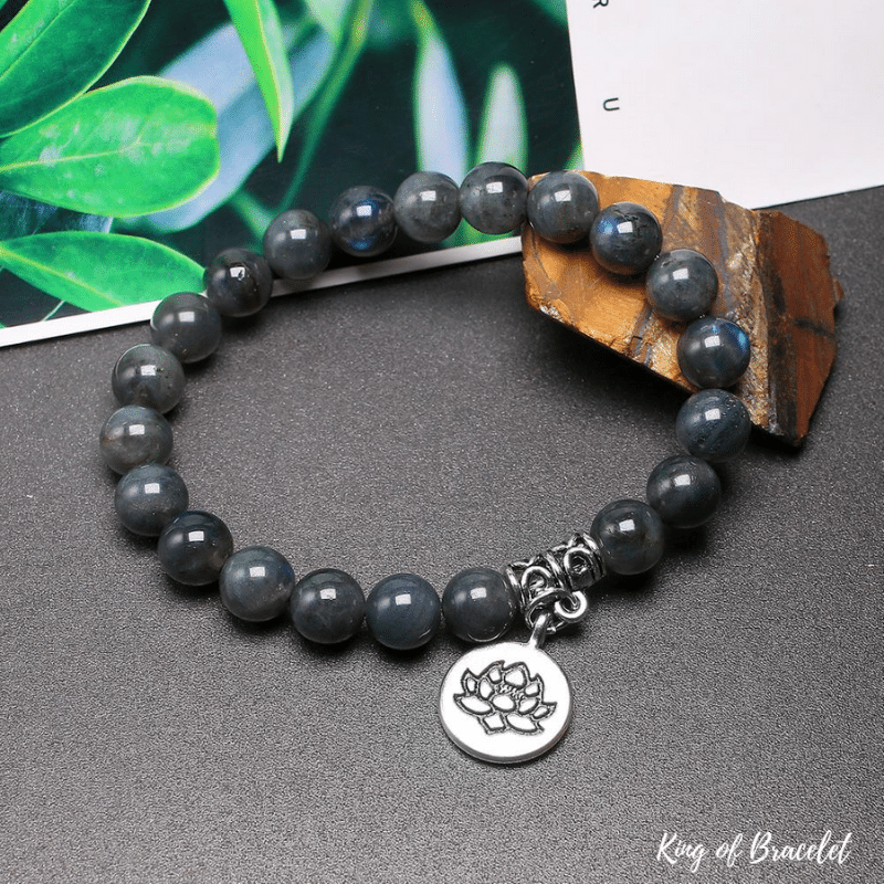 Bracelet Lotus en Labradorite Fonc¨¦e