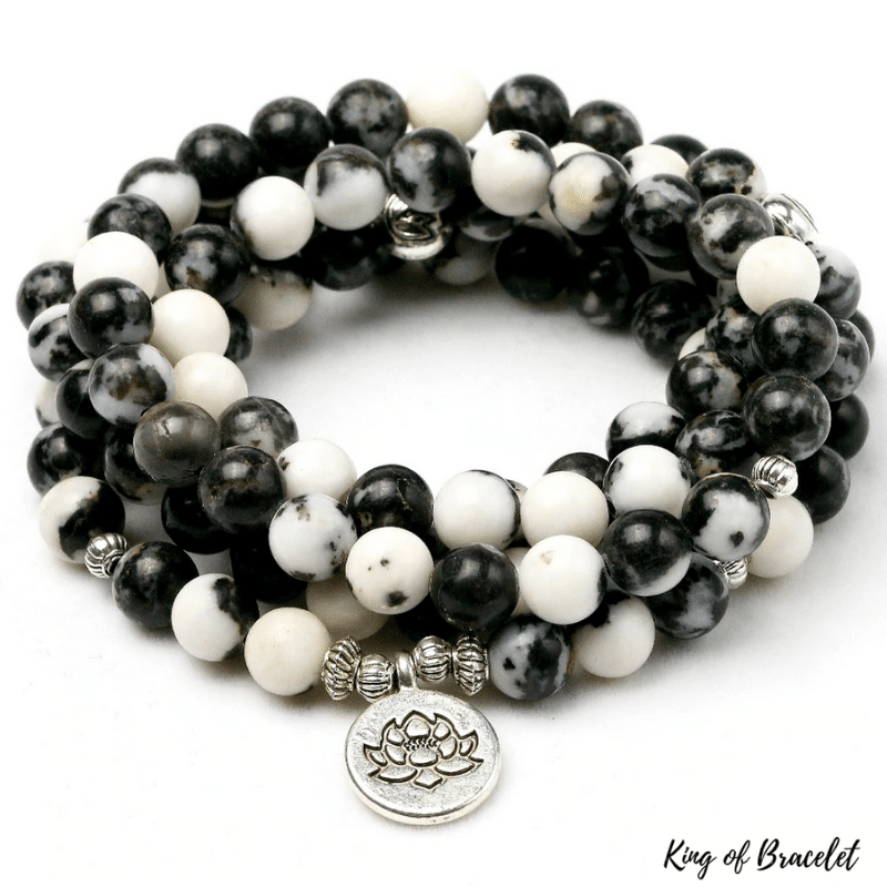 Bracelet Mala en Jaspe Z¨¨bre Noir