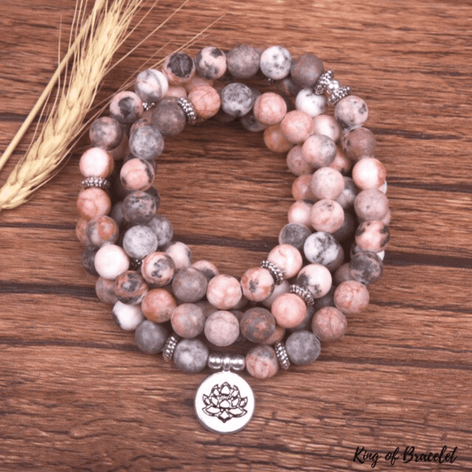 Bracelet Mala en Jaspe Z¨¨bre Rose