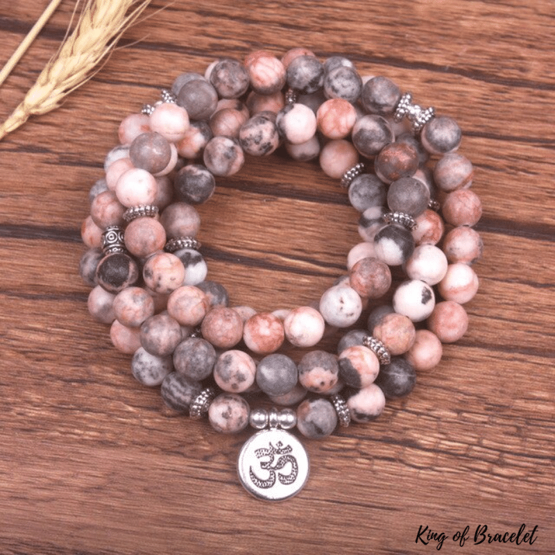 Bracelet Mala en Jaspe Z¨¨bre Rose