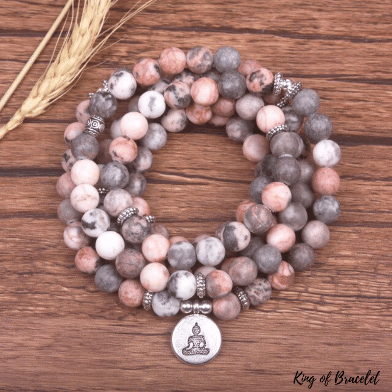 Bracelet Mala en Jaspe Z¨¨bre Rose