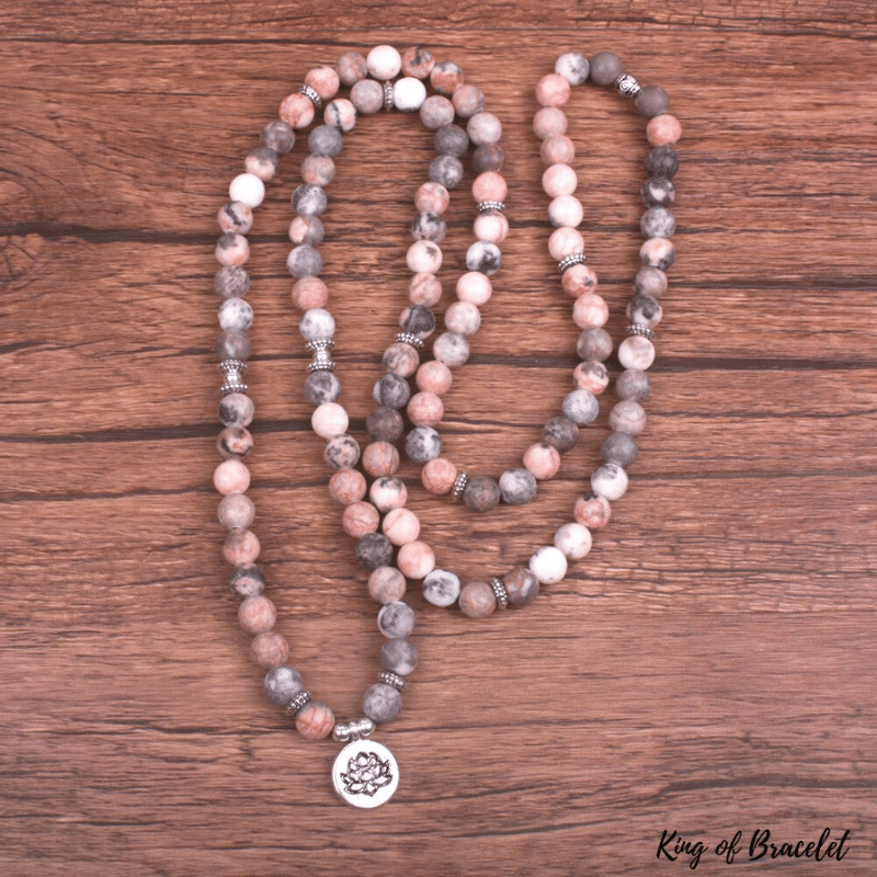 Bracelet Mala en Jaspe Z¨¨bre Rose