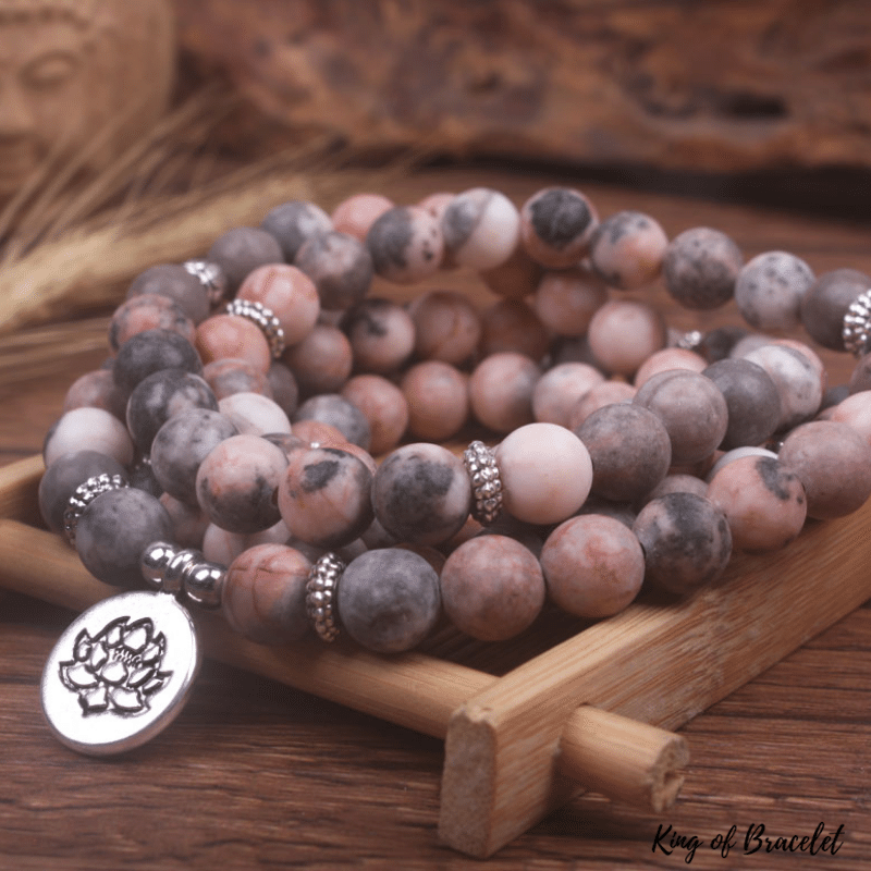 Bracelet Mala en Jaspe Z¨¨bre Rose