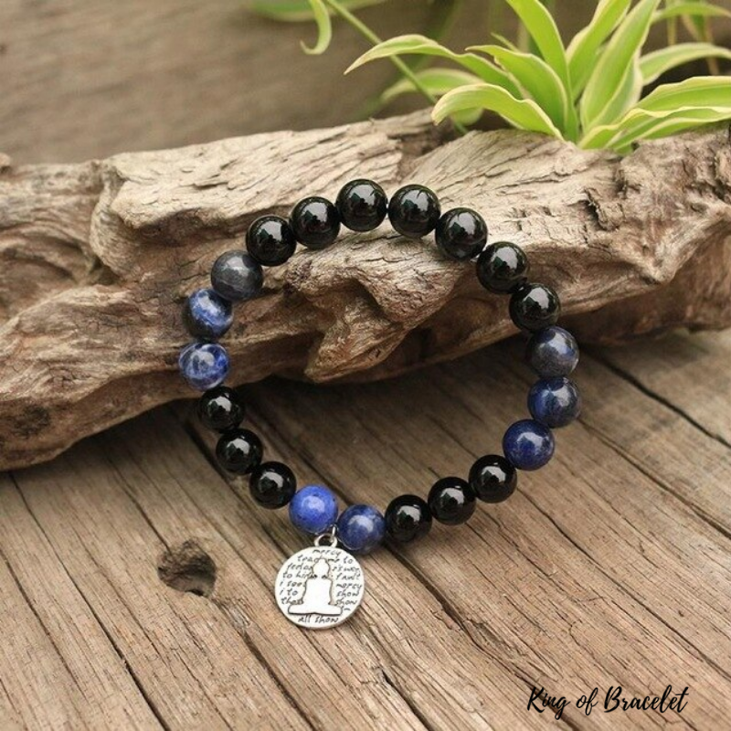 Bracelet Mala en Onyx et Sodalite