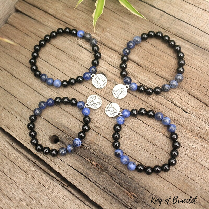 Bracelet Mala en Onyx et Sodalite