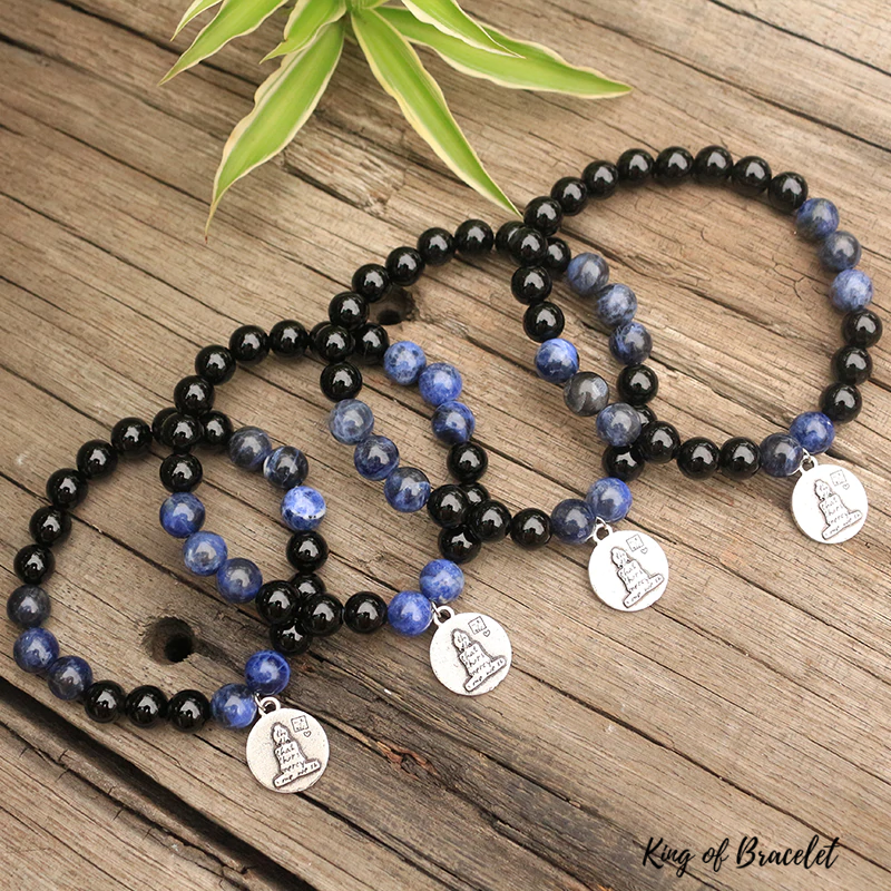 Bracelet Mala en Onyx et Sodalite