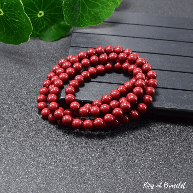 Bracelet Mala 108 Perles en Cinabre