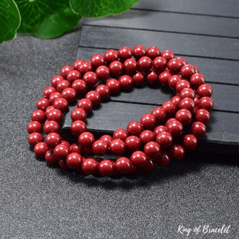 Bracelet Mala 108 Perles en Cinabre