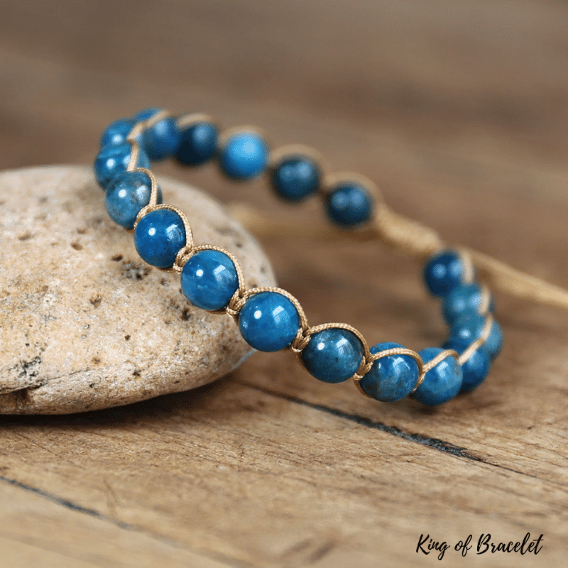 Bracelet Shamballa en Apatite Bleue