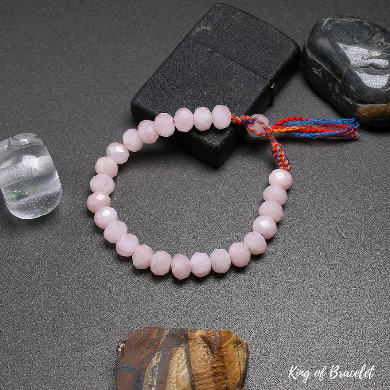 Bracelet Tress¨¦ en Quartz Rose