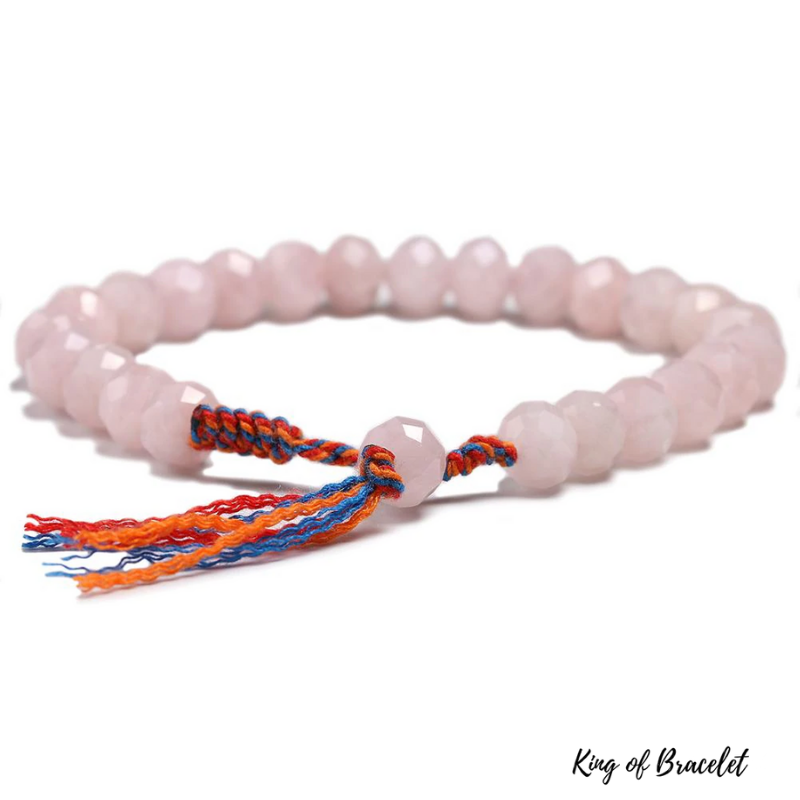 Bracelet Tress¨¦ en Quartz Rose