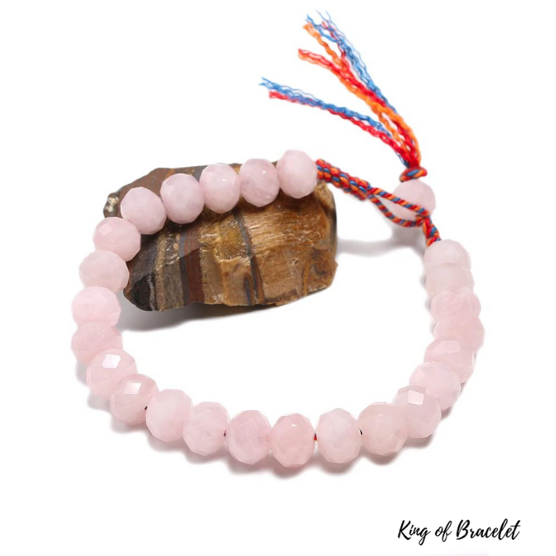 Bracelet Tress¨¦ en Quartz Rose